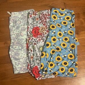 Floral and Sunflower Print Pajama Pants Set